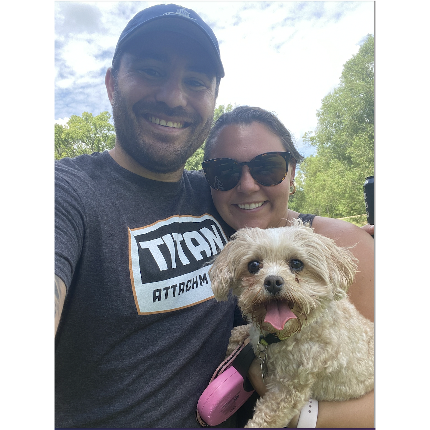 A few hours before Rob proposed. We took P to the dog park @ Shelby Farms