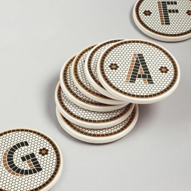 G Decor Pub Black and gold Tile Monogram...