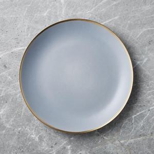Addison Grey Gold Rim Dinner Plate