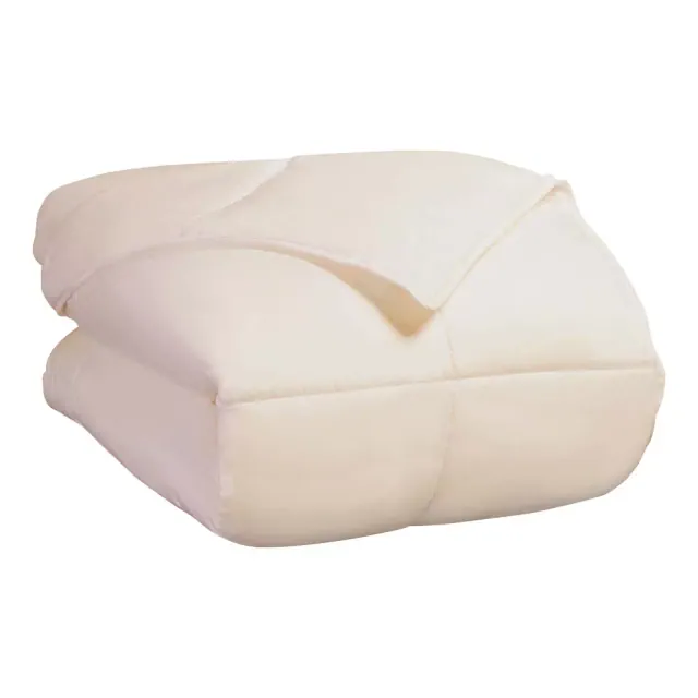 Classic Comforter Reversible All-Season Medium Weight Down Alternative Bedding, King, Ivory - Blue Nile Mills