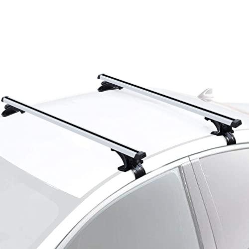 FIVKLEMNZ 47” Roof Rack Cross Bars, One Pair Adjustable Aluminum Cargo Carrier Rooftop Luggage Crossbars, Fit for Most Vehicle Without Roof Side Rail