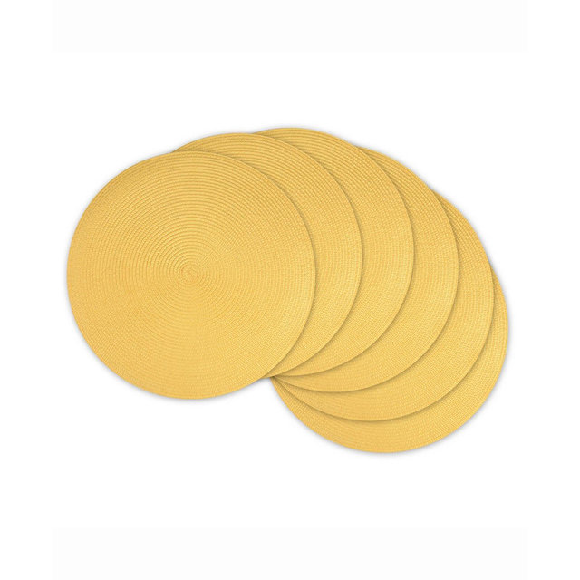 Design Imports Round Polypropylene Woven Placemat, Set of 6