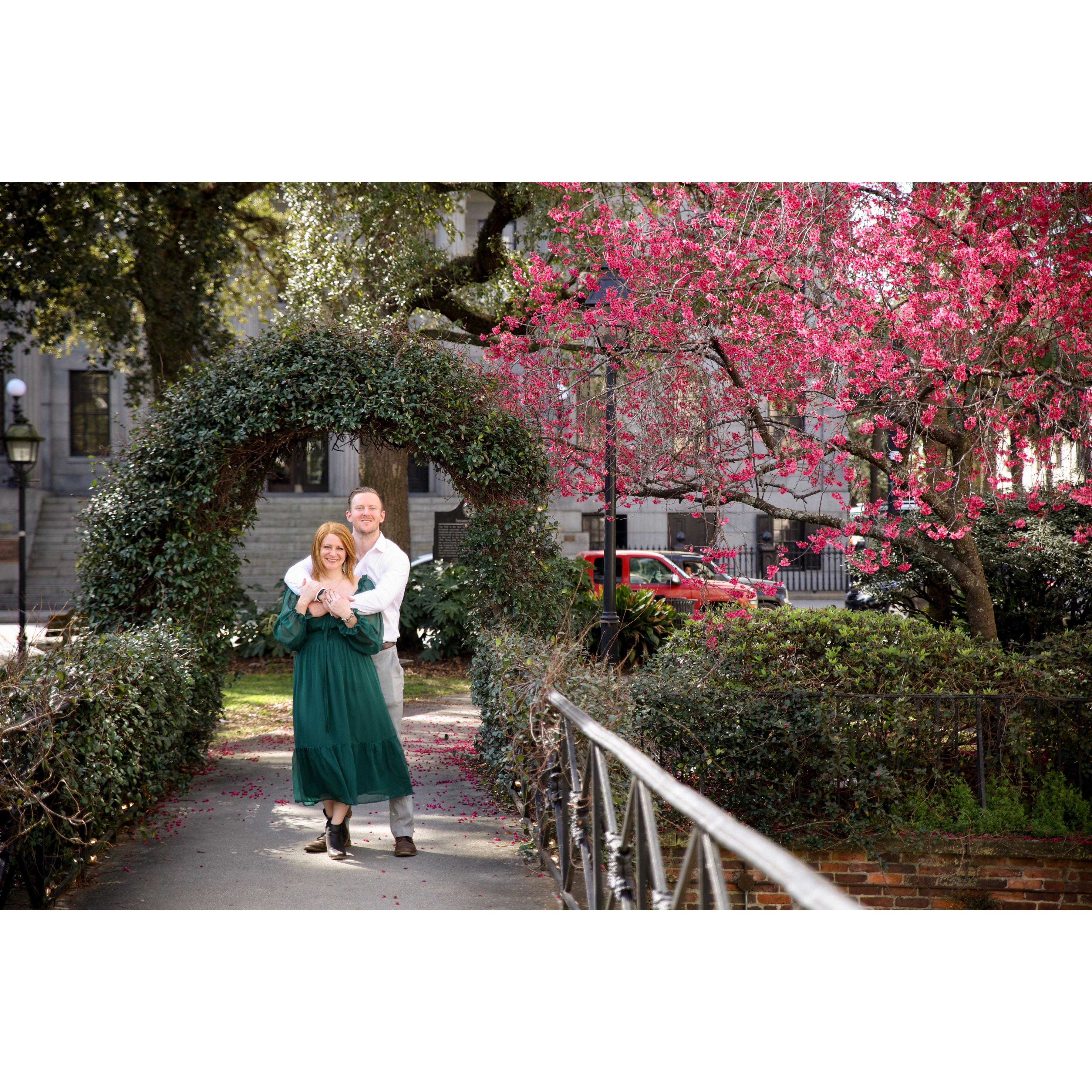 Engagement pics in Savannah.