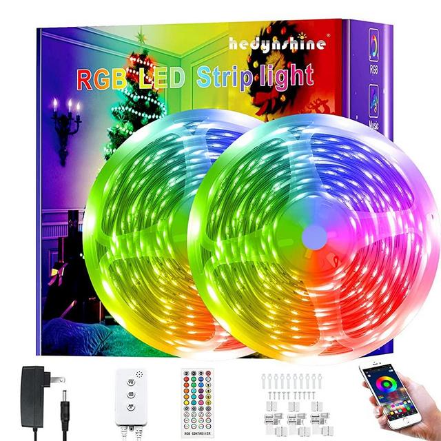 hedynshine 150ft LED Strip Lights, Hedynshine RGB Color Changing by 40key Remote and Phone, LED Strip Lights Music Sync,Smart LED Strip Lights for Bedroom 150feet