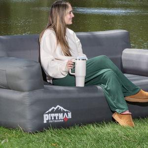 Pittman Outdoors Inflatable Couch with Built-in Pump, Beach, Camping, Dorm Room or Sporting Events
