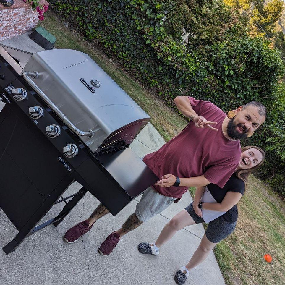 2023 - Built our first BBQ - not featured is Mark, who actually built it. Thanks Mark!