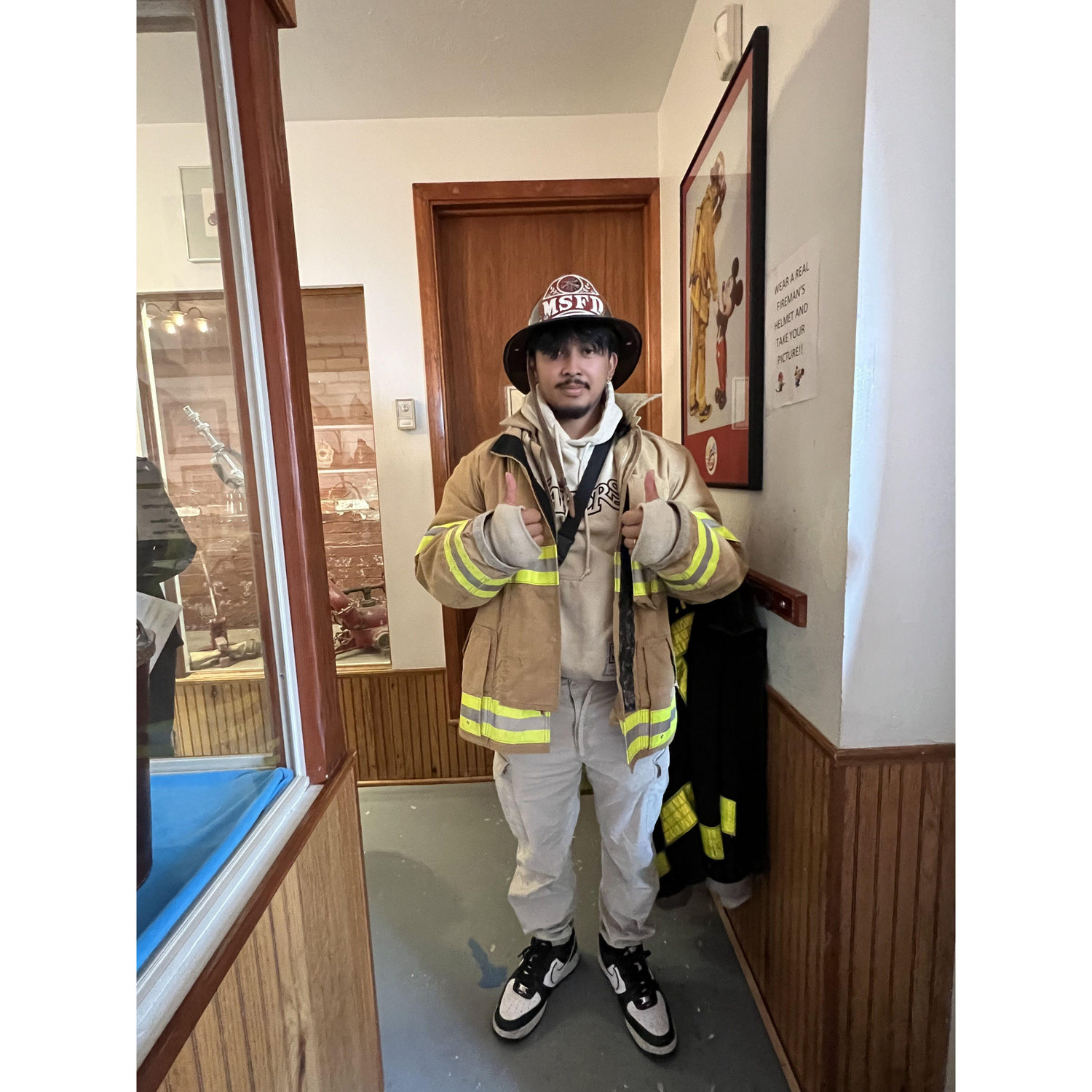 Went to a castle/museum in Colorado and he tried this on- 2023