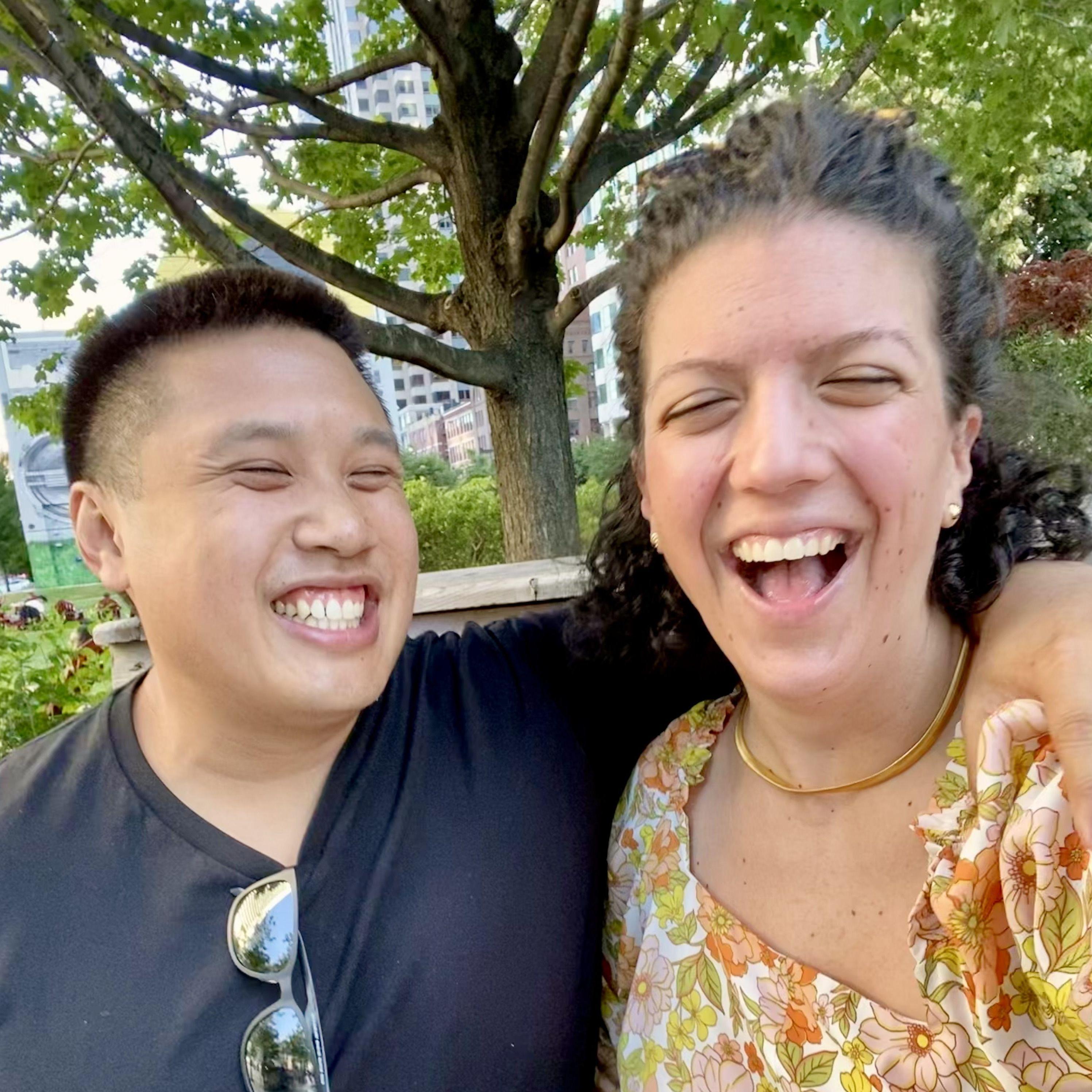 Always finding a reason to laugh through life with you, hanging out in Boston downtonwn.