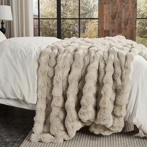 Lotus Karen Faux Fur Throw Blanket, 108x90 Inches