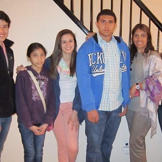 Nathalie with Berta's family. At some point in life, Berta was like a mom to her.