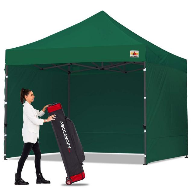 ABCCANOPY Heavy Duty Ez Pop up Canopy Tent with Sidewalls 10x10, Forest Green