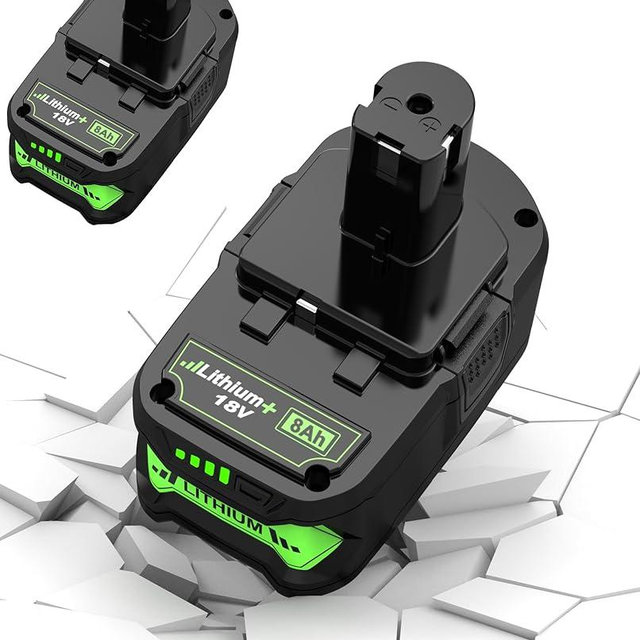 BAVRUY 2 Pack Upgrade 8000mAh for Ryobi 18V Battery Lithium ion Compatible P102 P103 P104 P105 P107 P109 P122 PBP002 PBP003 PBP004 PBP005 RB18L50(8AH*2)