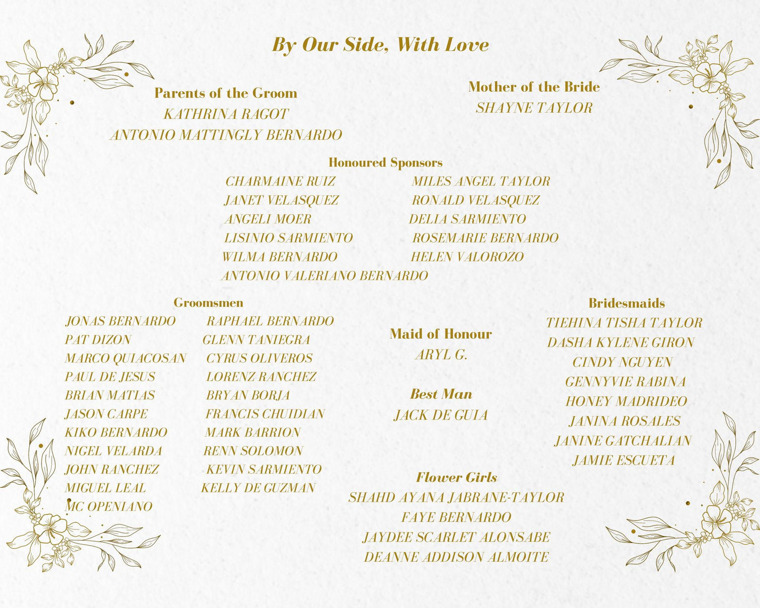 The Wedding Website of Dane Taylor and Lean Bernardo