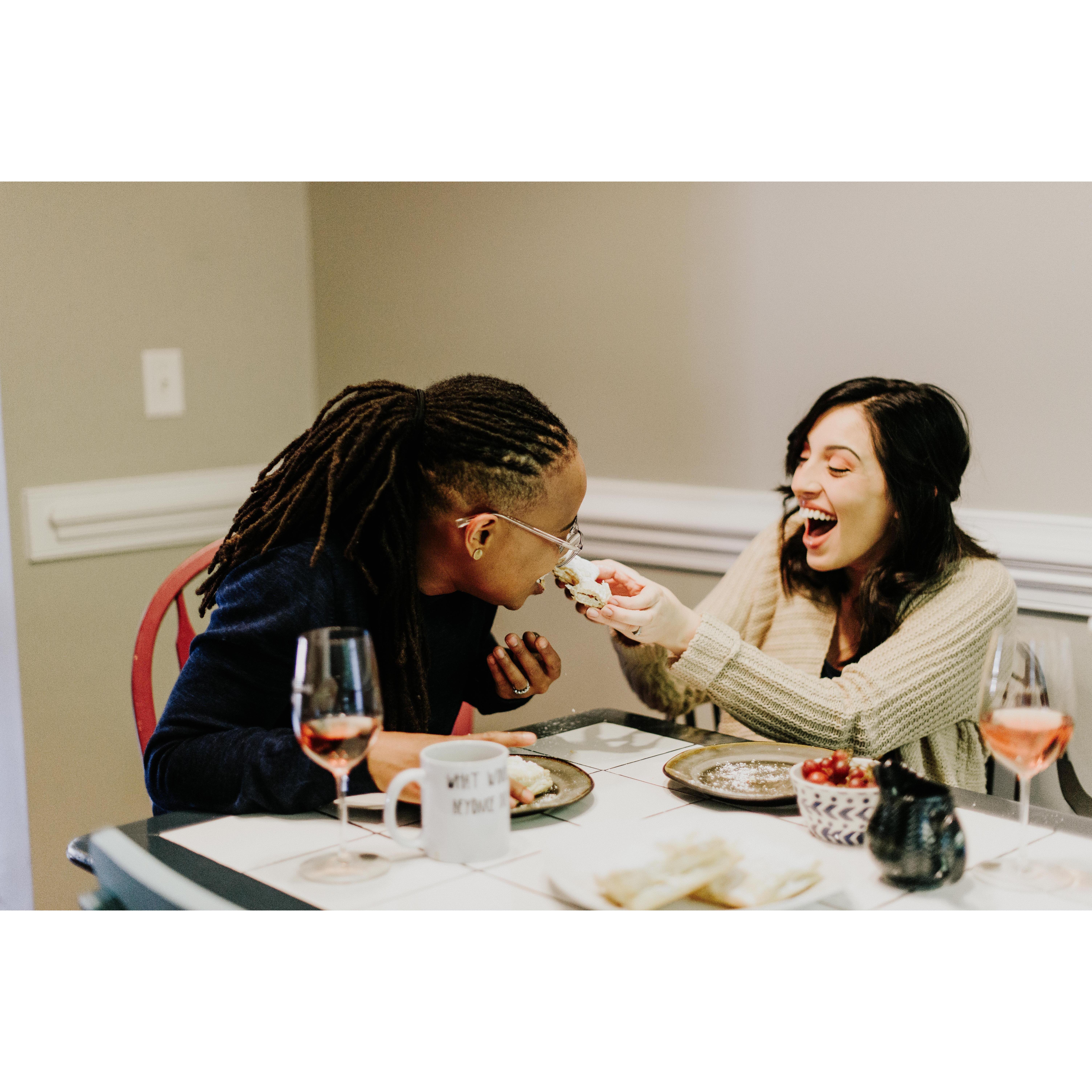 Eating and being silly together forever