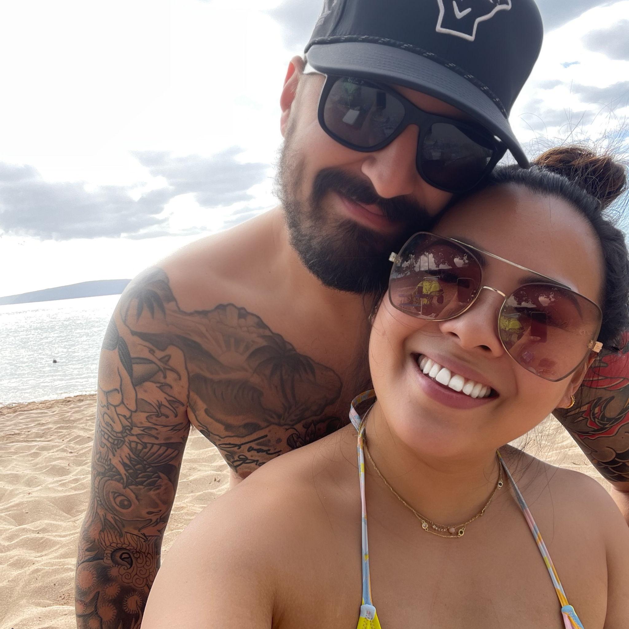 On the beach in Maui