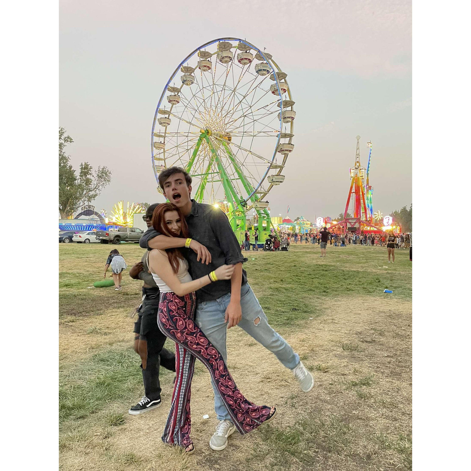This photo was taken during one of our many “not-a-date” fair nights—back when we weren’t technically dating, but our hearts already knew.