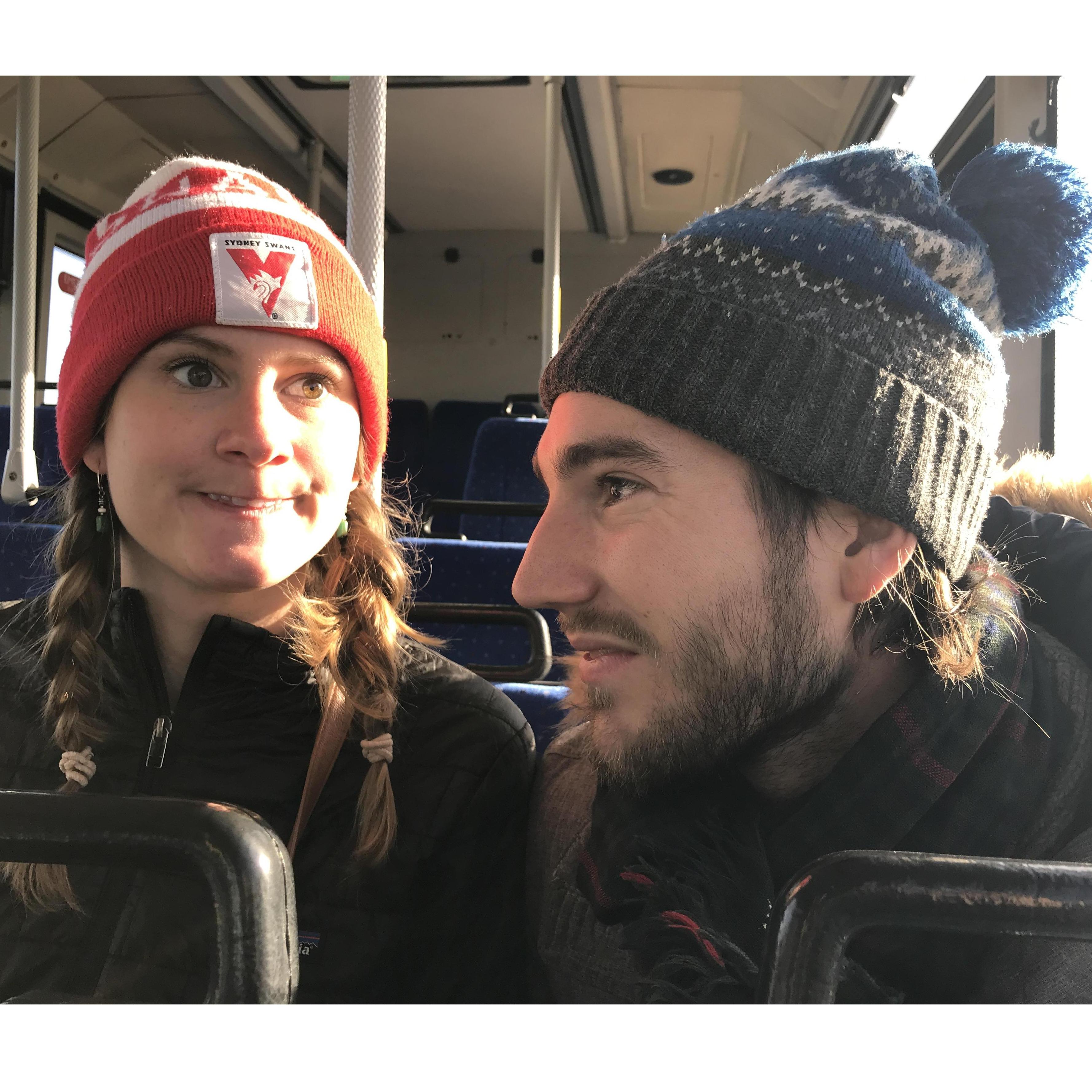 Anticipating the old rocks on the bus ride.