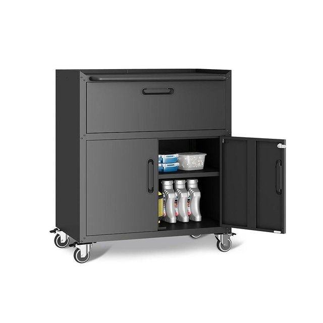 VIYET Metal Garage Storage Cabinet with Wheels,Locking Rolling Tool Cabinet with Drawers and Shelves for Home, Office, Garage & Workshop