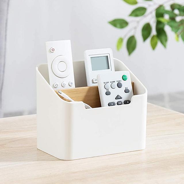 Remote Control Holder, Desk Table TV Remote Control Office Supplies Cosmetic Holder Caddy Organizer Boxes Tray for Vanity Office Bathroom Countertop Home