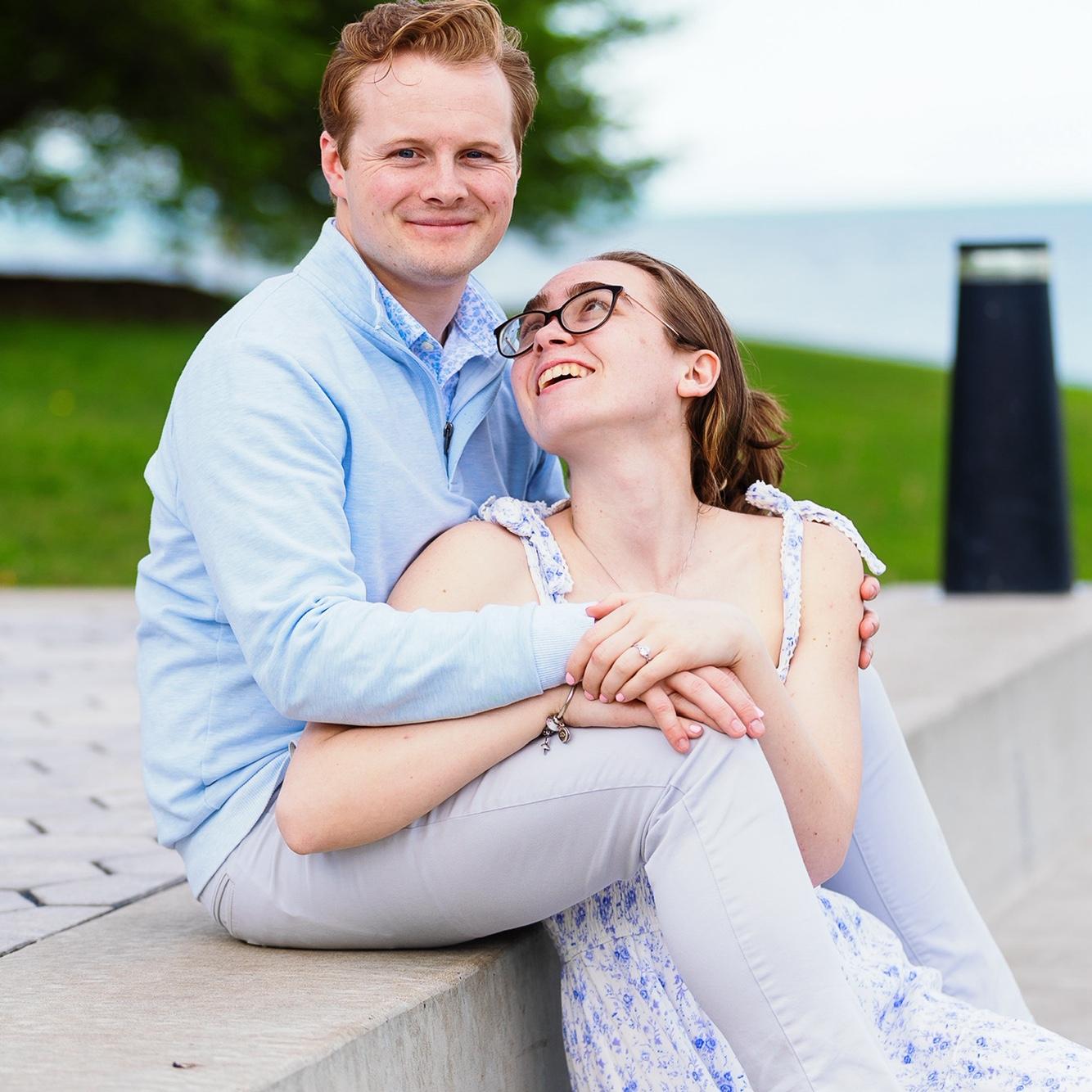 One of the beautiful engagement photos Sean's Aunt Tracy took of the couple after the proposal. They call this one the "Meghan Markle Photo" as that's where the inspo came from.