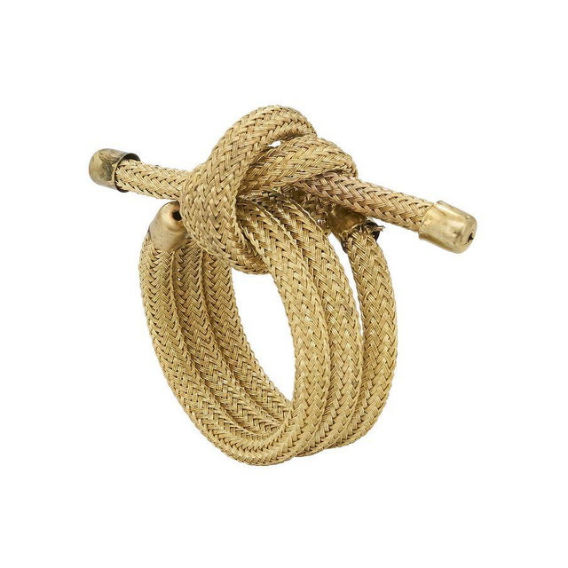 Knotted Rope Napkin Ring, Set of 4 - Gold