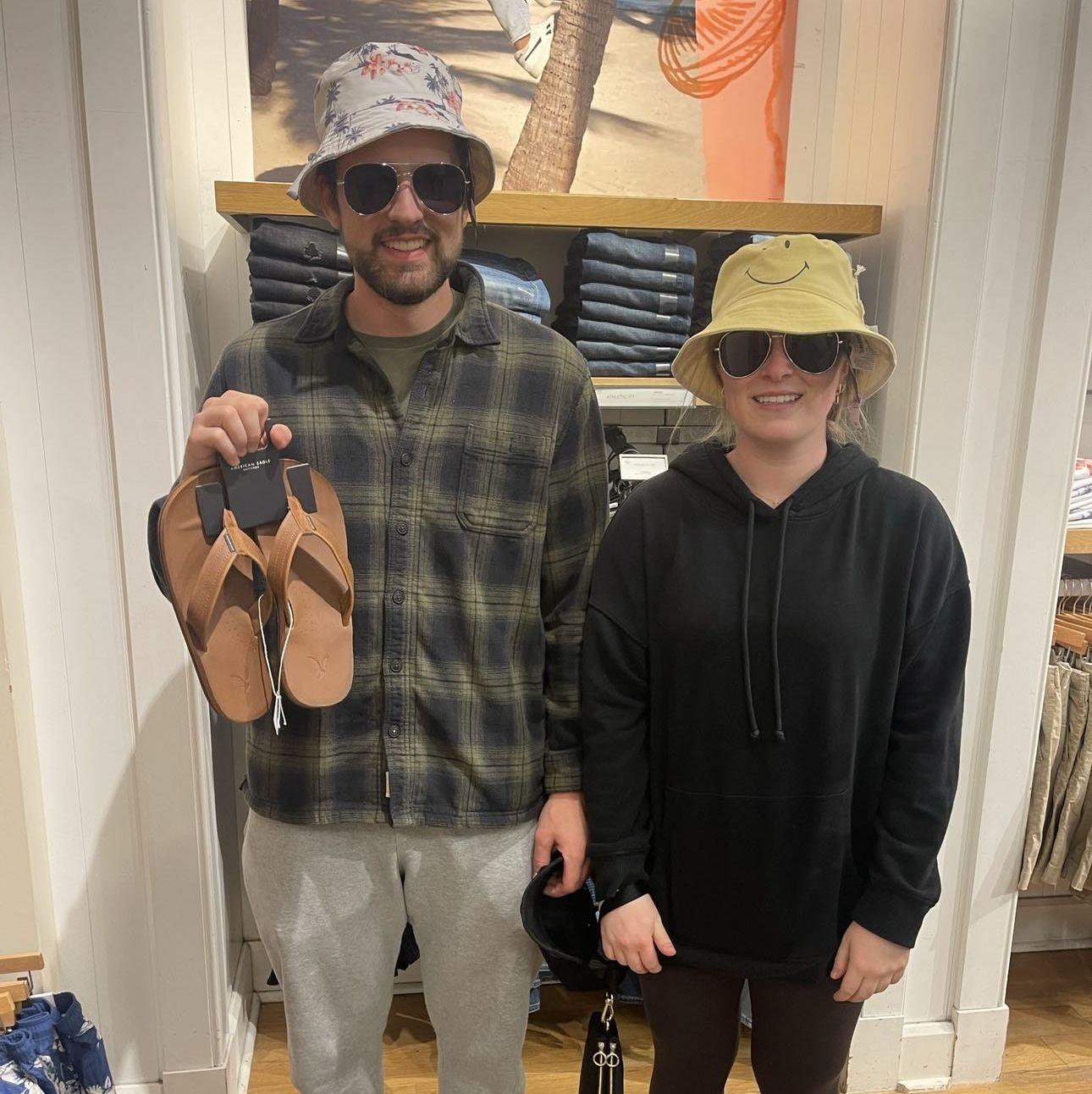 Kyle and Leah having fun at the mall!
