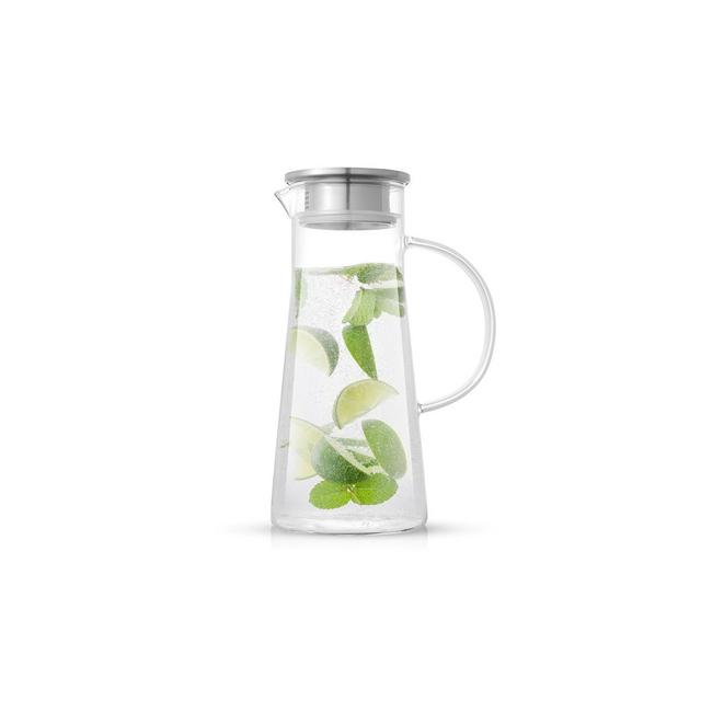 JoyJolt Breeze Glass Pitcher with Lid 50oz Glass Water Pitcher