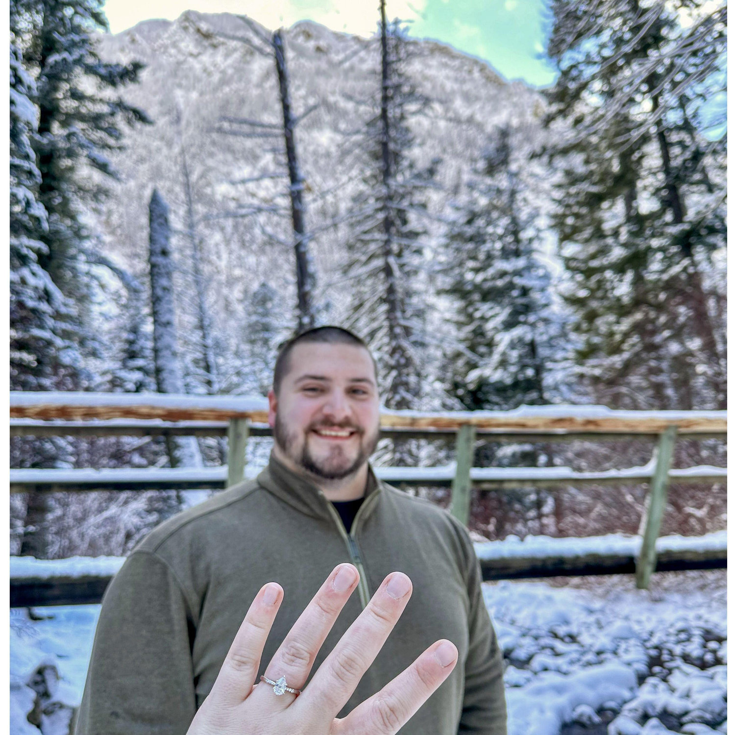 Kyle did so good with this ring!! he customized it himself and the whole way up this hike Bre was talking smack about how it was time to propose LOL