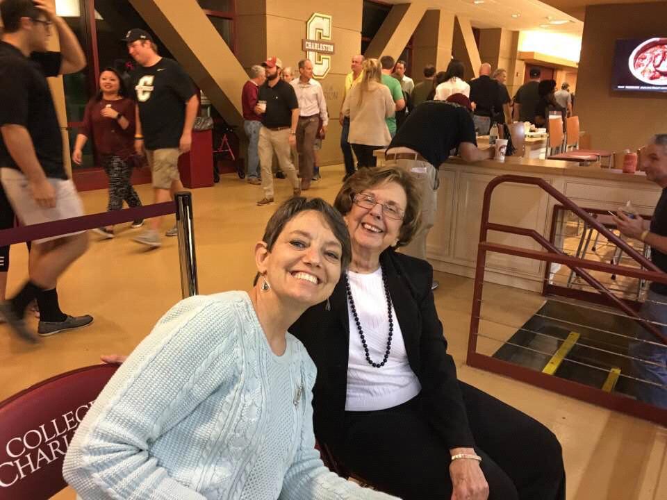 Next to family and bridge, Sally's mother Kitty LOVES College of Charleston Basketball and never misses a game. And who doesn't love Kitty!