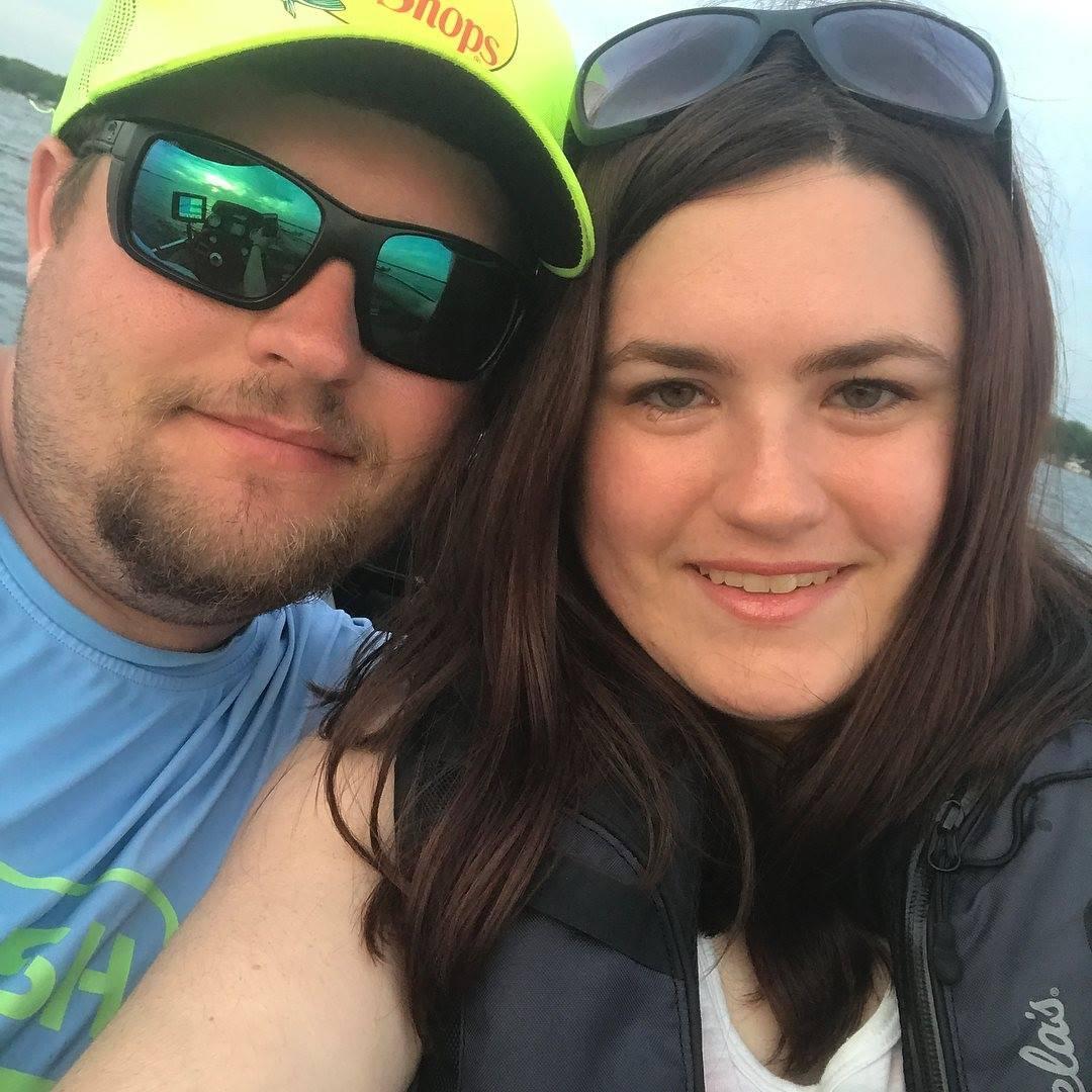 Fishing on the bass boat in Houghton Lake