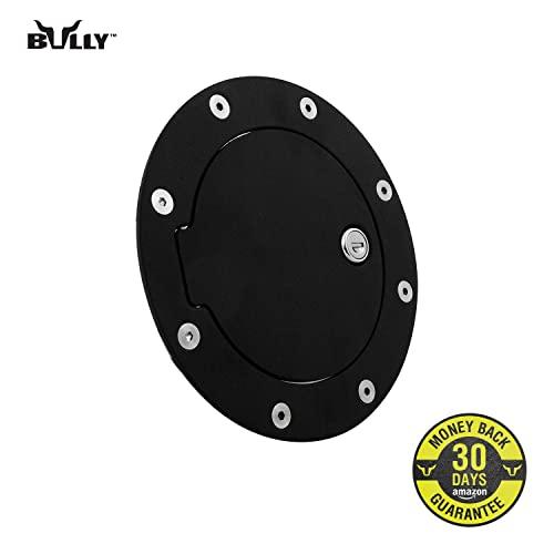 Bully BBS-1221CK Fuel Door - Billet Aluminum Fuel Filler Door with Lock, Black Gas Door for 1997-2003 Ford
