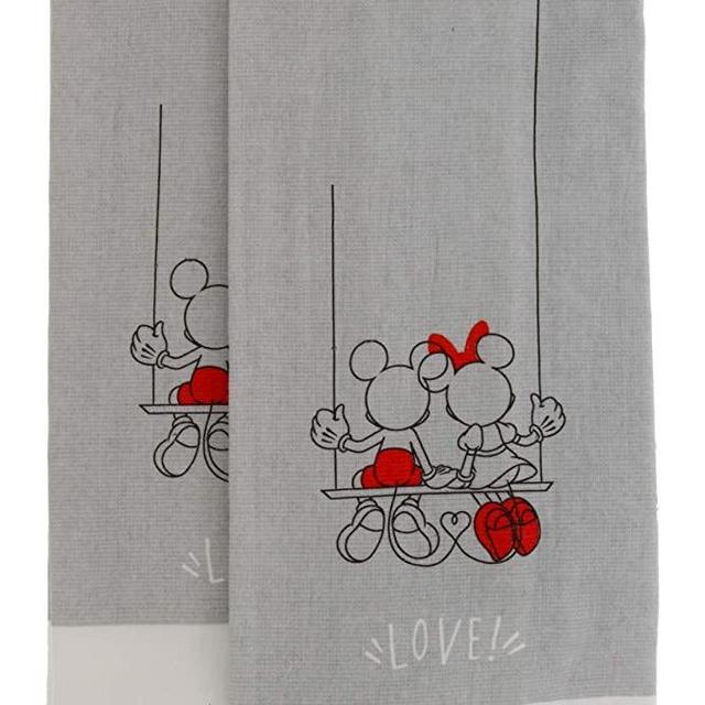 Disney 100% Cotton Kitchen Towels, 2pk-Soft and Absorbent Decorative Kitchen Towels Perfect for Drying Dishes and Hands-Machine Washable Kitchen Towel Set, 16 x 28 inches - Mickey and Minnie Swing