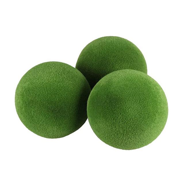 Cabilock 3pcs Moss Ball Natural Decorative Green Globes Hanging Ball Vase Bowl Filler for Home Party Weddings Display Decor Props Green