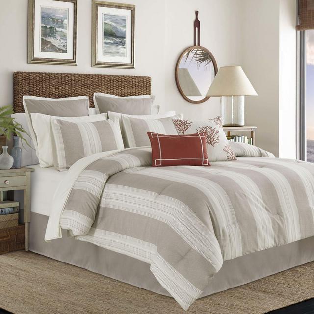 Cleva 12-Piece Queen Comforter Set in Taupe/Ivory