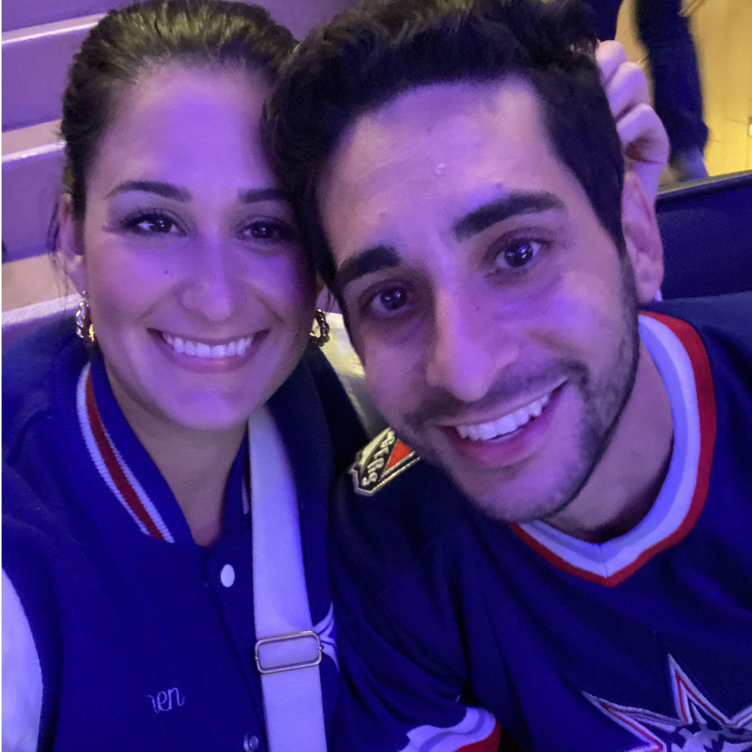 Our first Rangers game/ first photo together