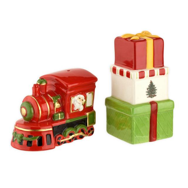 Spode® Christmas Tree Train and Gift Boxes Salt and Pepper Shakers Set