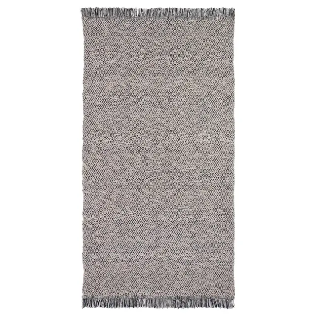RÖRKÄR Rug, flatwoven, black/natural31 1/2x59 "