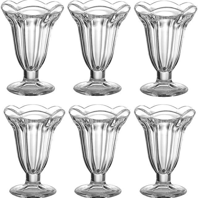 5.6 Ounce Glass Tulip Sundae Cup and Ice Cream Dessert Cup,Soda Glass Set of 6 pack