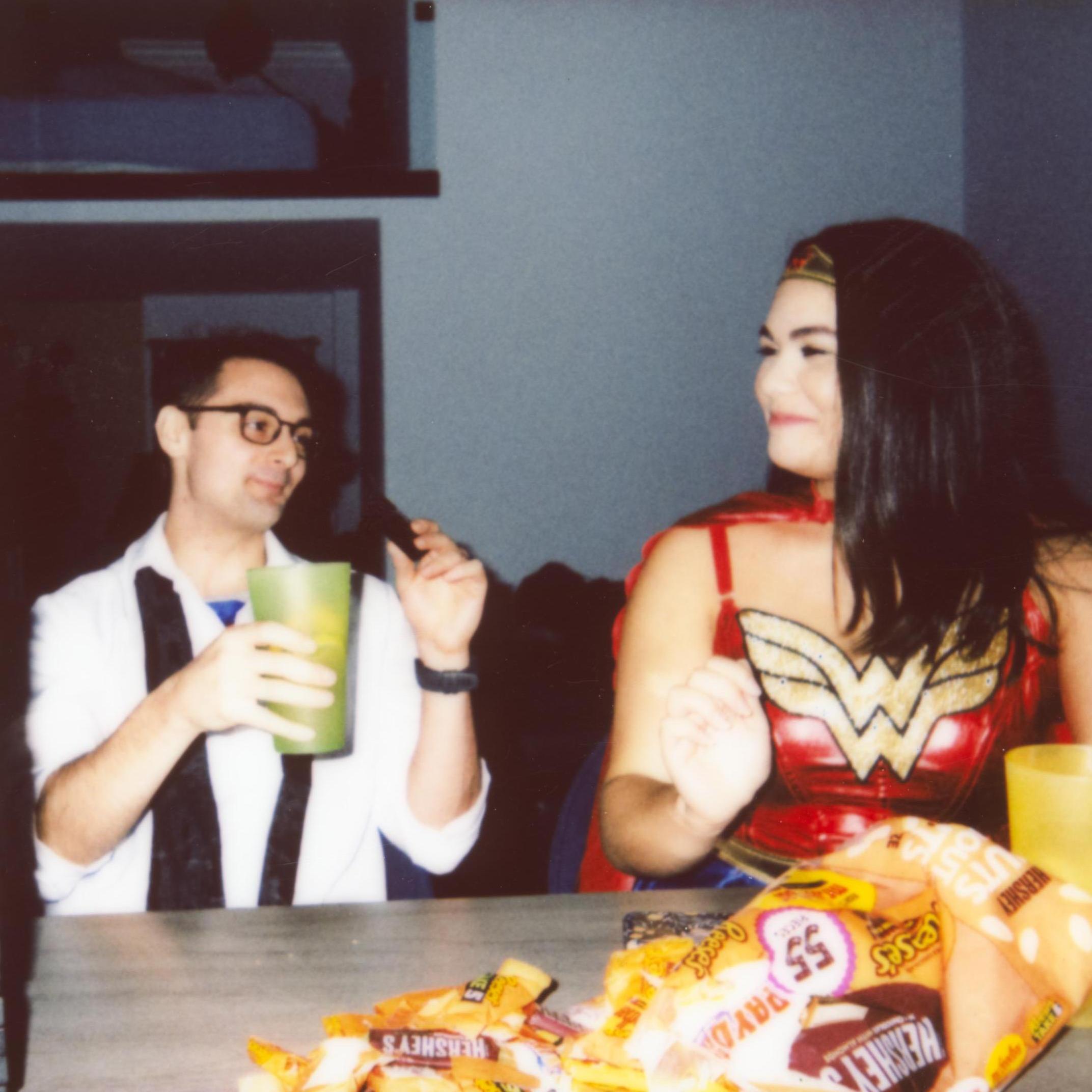 This photo was taken during Halloween of 2020 when Amanda and Francis dressed up as Wonder Woman and Clark Kent!