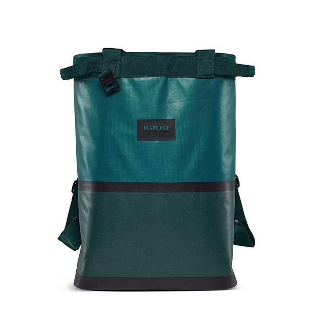 Igloo Reactor Portable 46 Can & Wine Bottle Soft Sided Insulated Leakproof Water Resistant Cinch Backpack Cooler Bag with Bottle Opener for Hiking, Camping, Fishing, & Picnic, Deep Teal