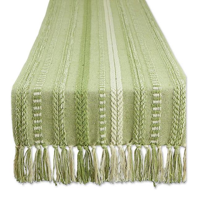 DII Farmhouse Braided Table Runner, 15x108, Antique Green