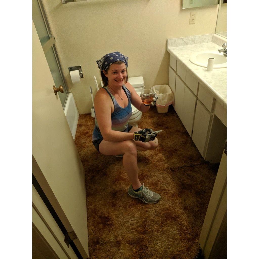 No bathroom renovation is possible without some chilled rosé