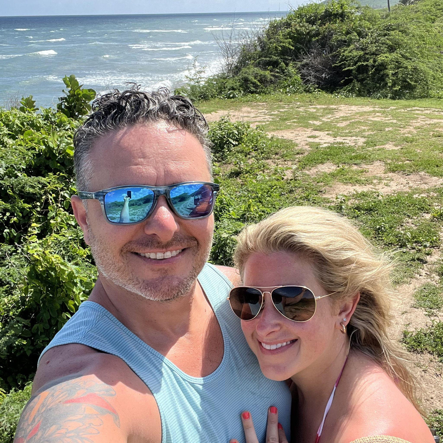 Our very first photo as a couple, taken in Puerto Rico on the island of Vieques!