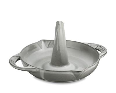 Staub Cast-Iron Vertical Chicken Roaster, Graphite