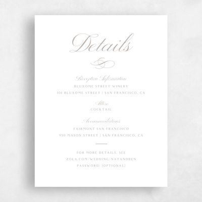 Oatmeal, Beige Wedding Enclosure - Ventana Letterpress