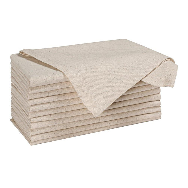 Natural Color Cotton Linen Blend Napkins Set of 12 - Hemmed 18x18 Inch Decorative Elegant Soft Washable Reusable Flax Dinner Napkin for Dining Table Décor Christmas Wedding Party & Everyday Use