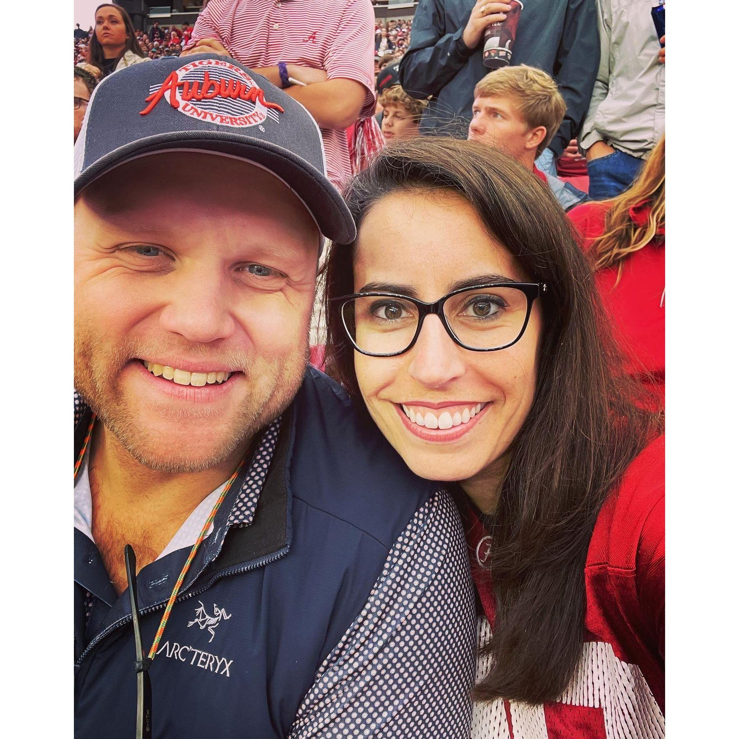 Our first Iron Bowl was spent together, in person, at Alabama. We survived, though the car ride home was quiet.