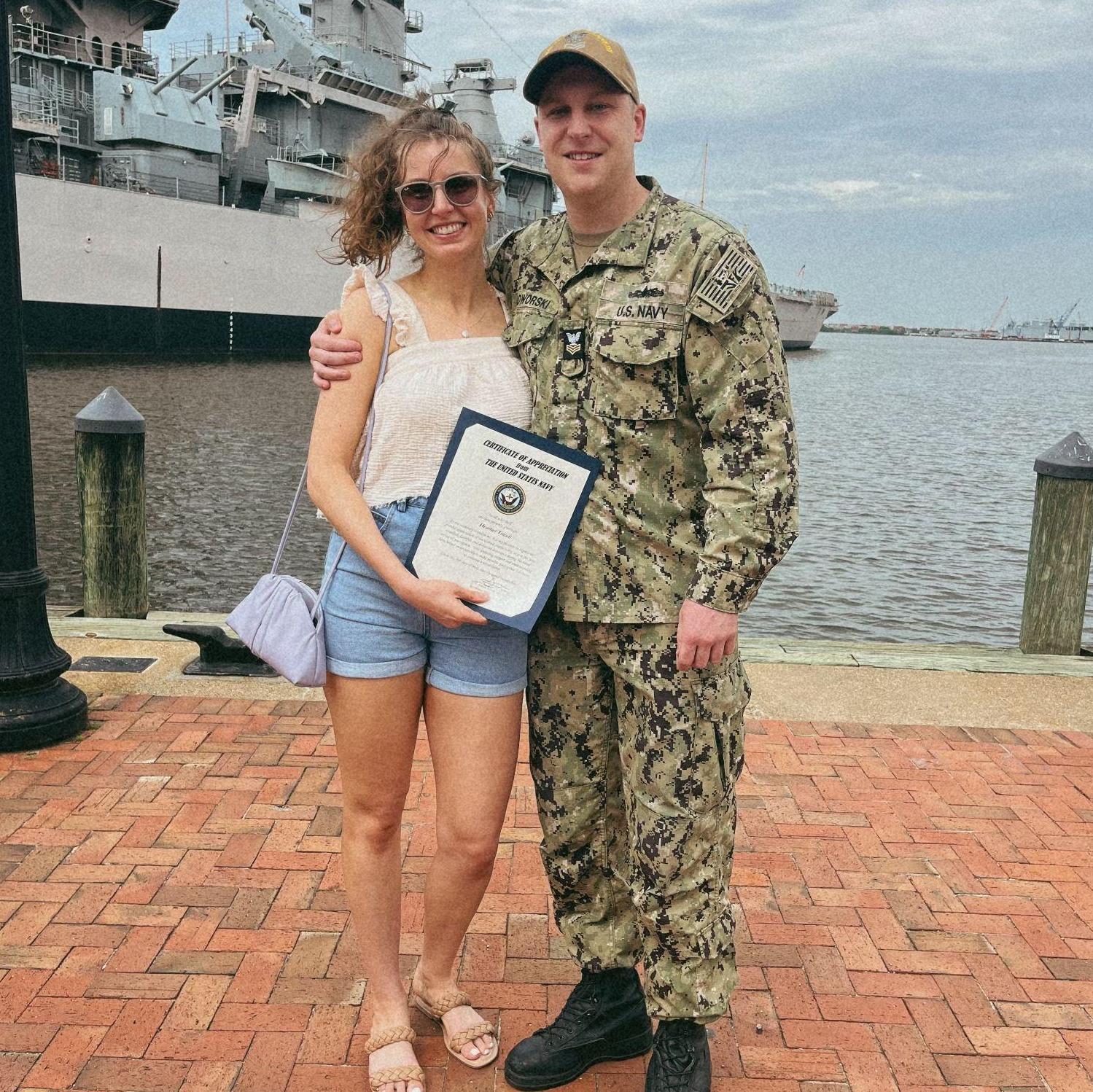 Alex's reenlistment day and Heather receiving an award