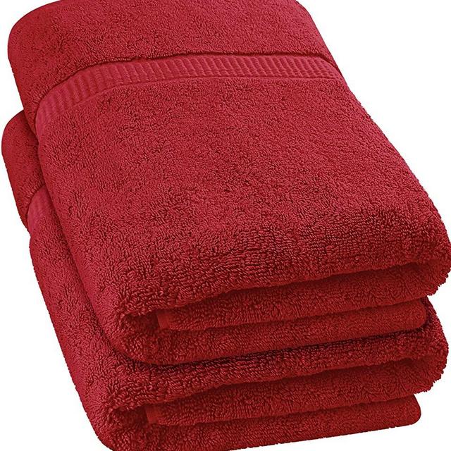Utopia Towels - Luxurious Jumbo Bath Sheet (35 x 70 Inches, Burgundy) - 600 GSM 100% Ring Spun Cotton Highly Absorbent and Quick Dry Extra Large Bath Towel - Super Soft Hotel Quality Towel (2-Pack)