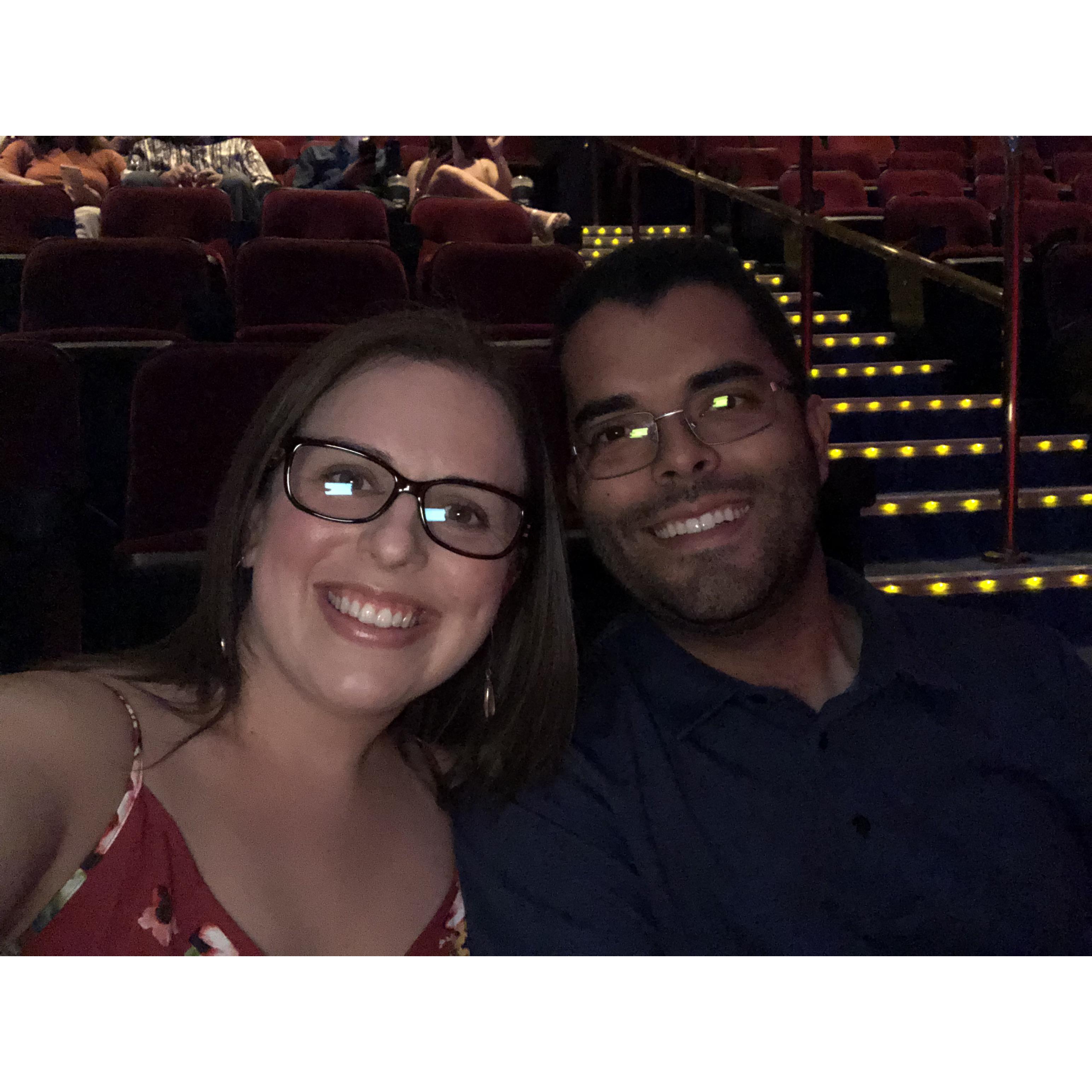 Watching "O" by Cirque du Soleil in Las Vegas